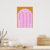 Nehmen Sie einen rosa gelben Retro-Wavy-Arch-Stil. Poster (Küche)