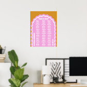 Nehmen Sie einen rosa gelben Retro-Wavy-Arch-Stil. Poster (Heimbüro)
