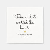 Nehmen Sie einen Schuss, wir binden den Knoten ben Serviette (Vorderseite)