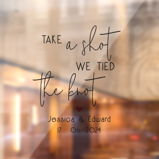 Nehmen Sie einen Schuss, wir tippen den Knoten sch Fensteraufkleber (Blatt 2)