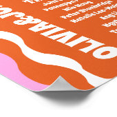 Nehmen Sie einen Sitzrosa Orange Retro Wavy Arch S Poster (Ecke)