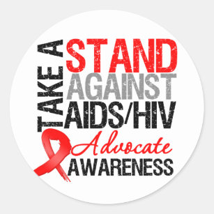 Nehmen Sie einen Stand gegen AIDSHIV Runder Aufkleber