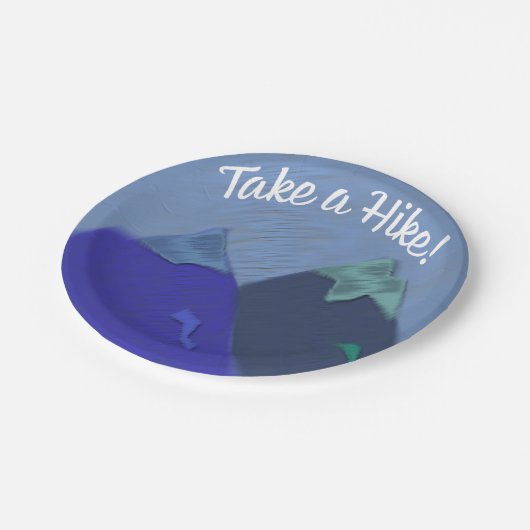 Nehmen Sie einen Wanderberggipfel Pappteller (Schrägansicht)