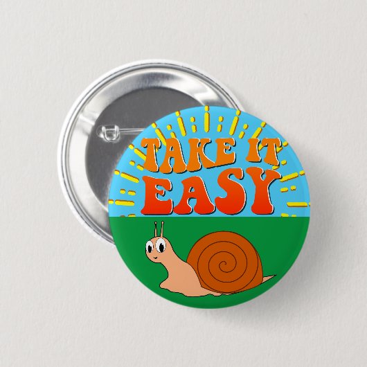 Nehmen Sie einfach Niedlichen Cartoon Schnecke Sun Button (Vorne & Hinten)