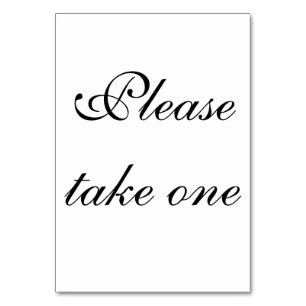 Nehmen Sie eins Dankeschön Tischkarte Tischnummer