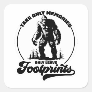 Nehmen Sie Erinnerungen Verlass Footprints Wandera Quadratischer Aufkleber