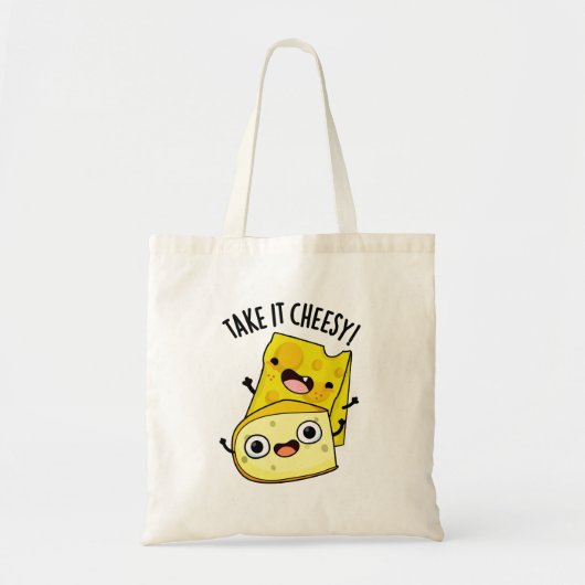 Nehmen Sie es Cheesy Funny Food Puff Tragetasche (Vorne)