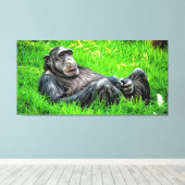Nehmen Sie es leicht Cool Chimp Einzigartiges Foto Leinwanddruck (Insitu (Holzboden))