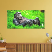 Nehmen Sie es leicht Cool Chimp Einzigartiges Foto Leinwanddruck (Insitu (Wohnzimmer))