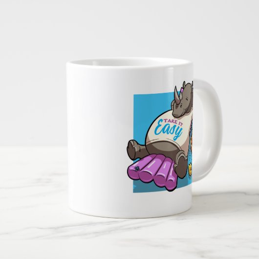 Nehmen Sie es leicht entspannt Rhino Funny Pool Ca Jumbo-Tasse (Vorderseite Rechts)
