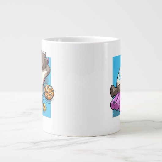 Nehmen Sie es leicht entspannt Rhino Funny Pool Ca Jumbo-Tasse (Vorderseite)