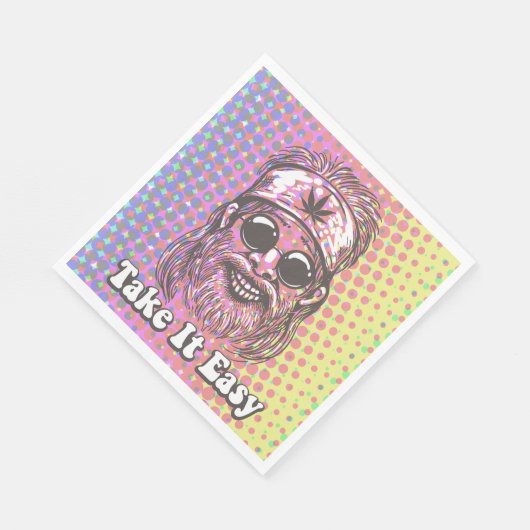 Nehmen Sie es leicht Hippie Serviette (Ecke)