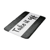 Nehmen Sie es von der weißen und schwarzen Sparkas Badematte (Schrägansicht)