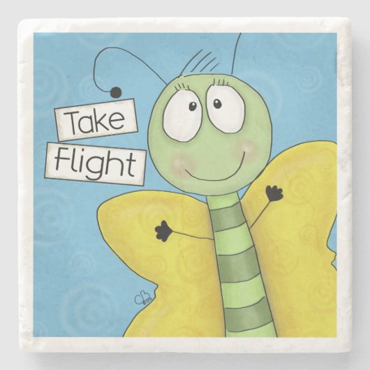 Nehmen Sie Flight Butterfly Steinuntersetzer (Vorderseite)