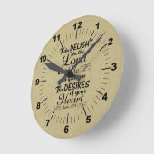 Nehmen Sie Freude im Lord Psalm 37 4 Bibelverse Runde Wanduhr (Winkel)