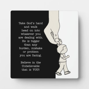 Nehmen Sie Gottes Hand Fotoplatte
