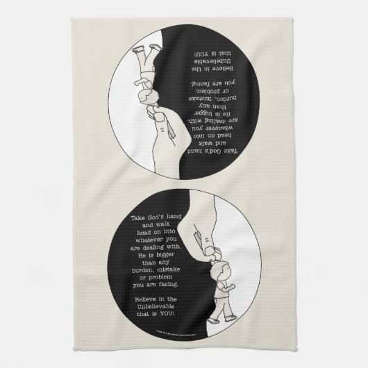 Nehmen Sie Gottes Hand Geschirrtuch (Vertikal)