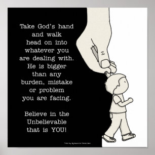 Nehmen Sie Gottes Hand Poster