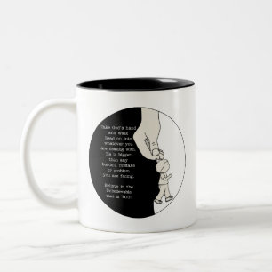 Nehmen Sie Gottes Hand Zweifarbige Tasse