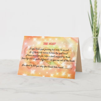 Nehmen Sie Herzen inspirierend Karte