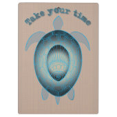 Nehmen Sie Ihre Zeit Schildkröte motivierend Zitat Klemmbrett (Rückseite)