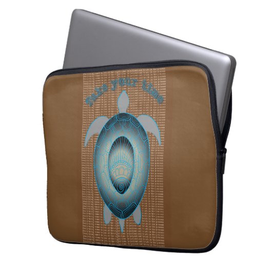 Nehmen Sie Ihre Zeit Schildkröte motivierend Zitat Laptopschutzhülle (Vorderseite Links)