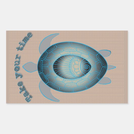 Nehmen Sie Ihre Zeit Schildkröte motivierend Zitat Rechteckiger Aufkleber (Vorderseite)