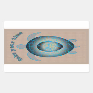 Nehmen Sie Ihre Zeit Schildkröte motivierend Zitat Rechteckiger Aufkleber