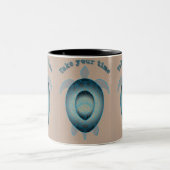 Nehmen Sie Ihre Zeit Schildkröte motivierend Zitat Zweifarbige Tasse (Mittel)