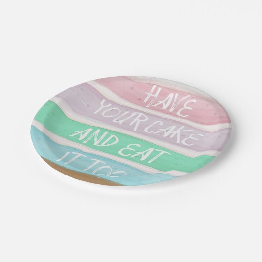 Nehmen Sie Ihren Kuchen! Pappteller (Schrägansicht)