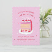 Nehmen Sie Ihren Kuchen und essen Sie ihn am 2. Ge Einladung (Stehend Vorderseite)