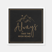 Nehmen Sie immer High Road Black and Gold Serviette (Vorderseite)