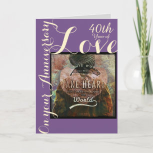 Nehmen Sie Jahrestagskarte des Herzens 40. Karte