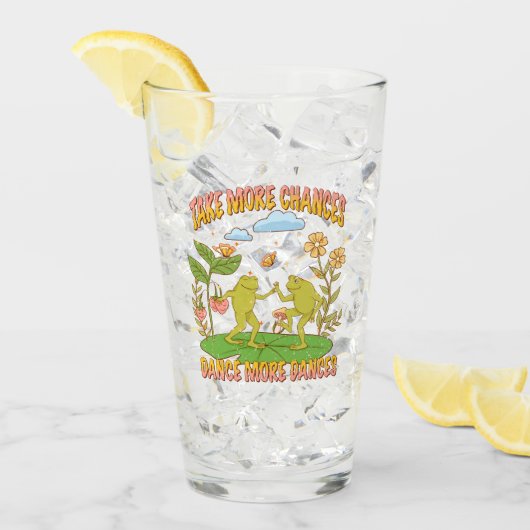 Nehmen Sie mehr Chancen, tanzen Sie mehr Tanz Glas (Vorderseite Ice)