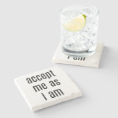 Nehmen Sie mich an, als ich Marmorstein-Untersetze Steinuntersetzer (Seitenansicht)