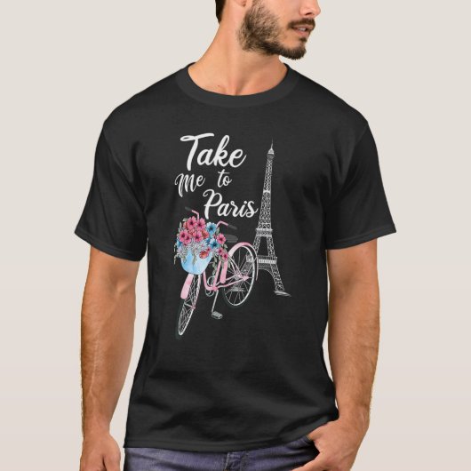 Nehmen Sie mich nach Paris Frankreich Floral Minim T-Shirt (Vorderseite)