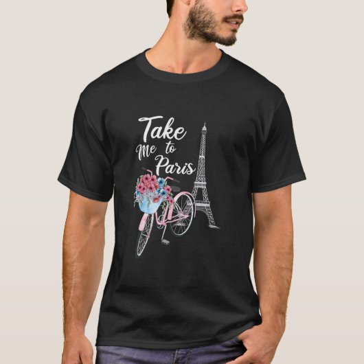 Nehmen Sie mich nach Paris Frankreich Floral Minim T-Shirt (Vorderseite)