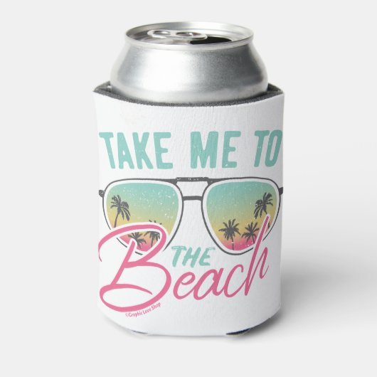 Nehmen Sie mich zum Beach Graphic Art - GraphicLov Dosenkühler (Kanne Rückseite)