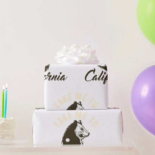 Nehmen Sie mich zum kalifornischen Papierkorb Geschenkpapier