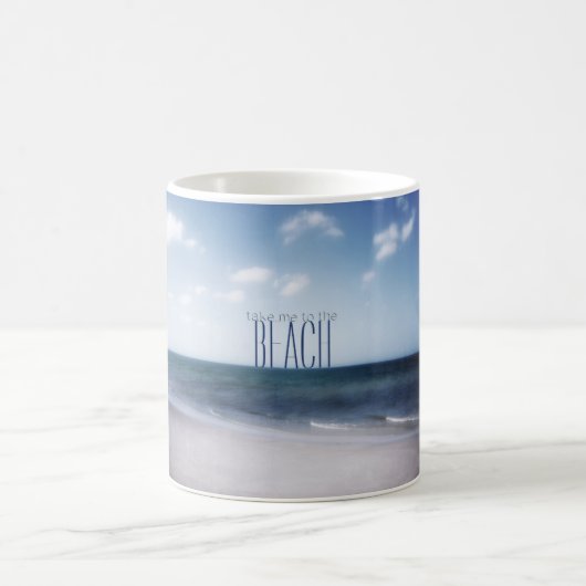 Nehmen Sie mich zum Strand Kaffeetasse (Mittel)