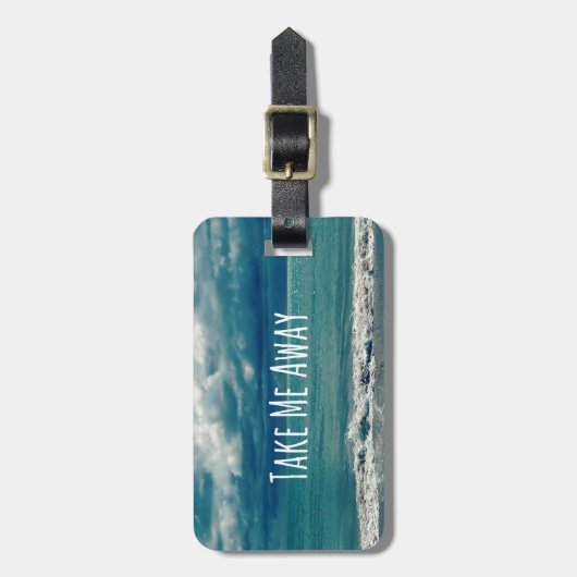 Nehmen Sie mir ein Strandangebot Gepäckanhänger (Vorderseite vertikal)