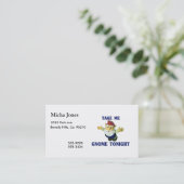 Nehmen Sie mir Gnome heute Abend Visitenkarte (Stehend Vorderseite)