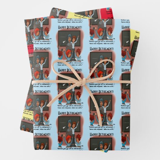 Nehmen Sie mir Papierblätter mit. Geschenkpapier Set (Beispiel)