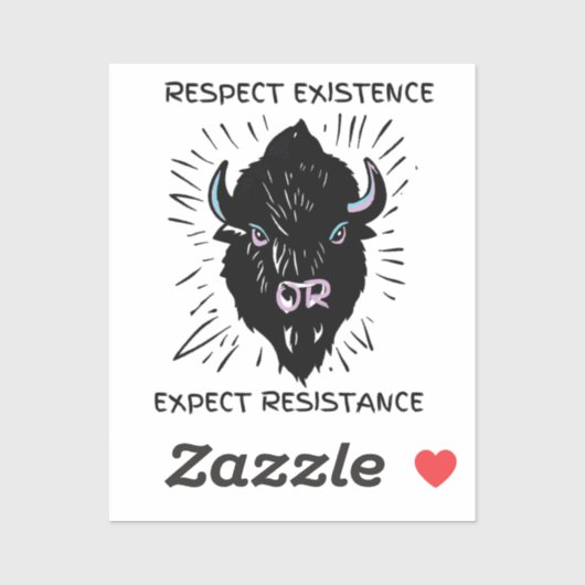 Nehmen Sie mit einem kleinen Bison-Aufkleber an de Aufkleber (Blatt)