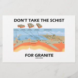 Nehmen Sie nicht die Schist für Granit (Geologie- Briefpapier