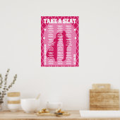 Nehmen Sie Platz Rosa Magenta Retro Boho Arch Styl Poster (Küche)