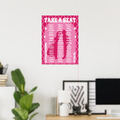 Nehmen Sie Platz Rosa Magenta Retro Boho Arch Styl Poster (Heimbüro)