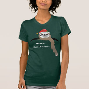 Nehmen Sie sich ein Faultier mit einer Weihnachtsm T-Shirt