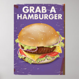 Nehmen Sie sich ein Hamburger Vintag Food Poster. Poster