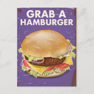 Nehmen Sie sich ein Hamburger Vintag Food Poster. Postkarte